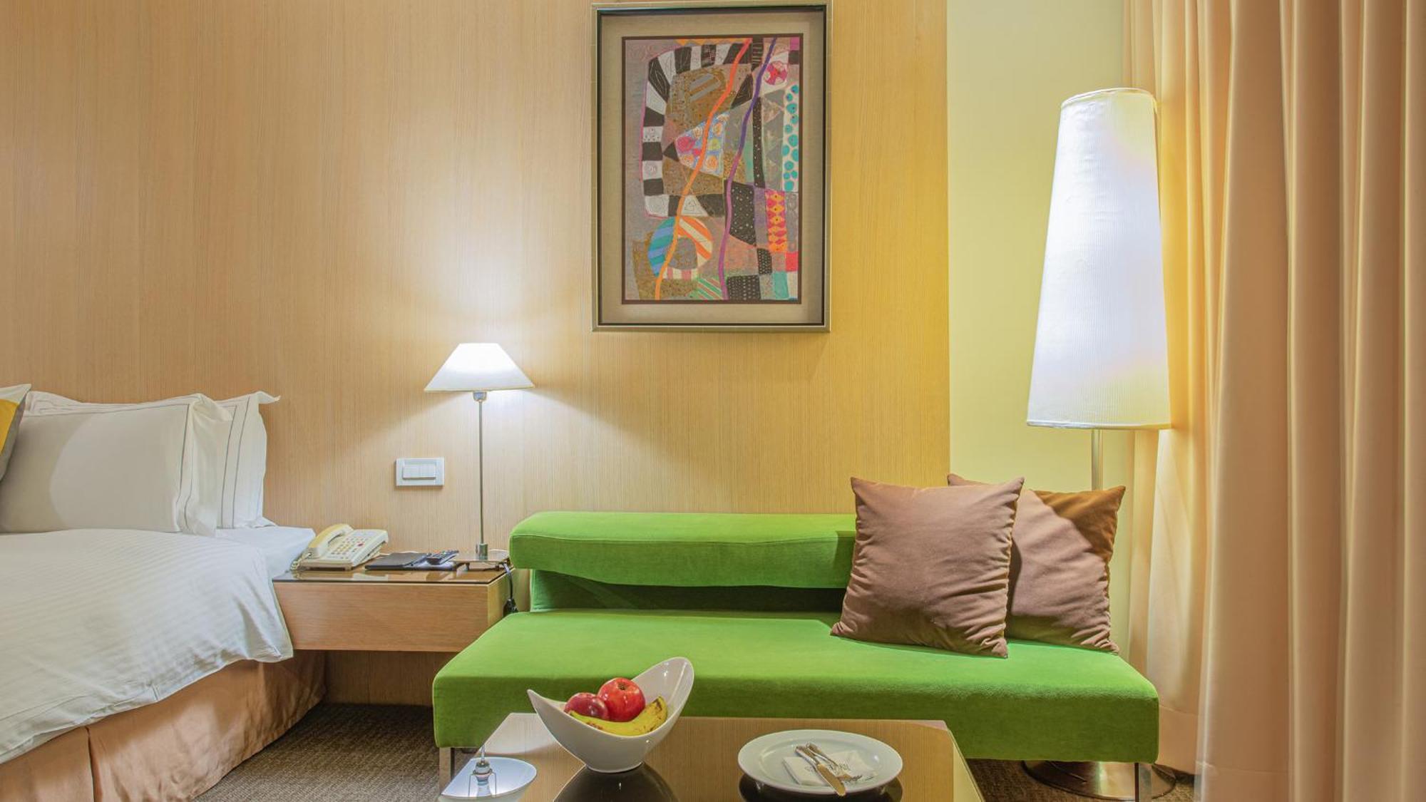 Tempus Hotel Taichung Exterior foto A room at the hotel